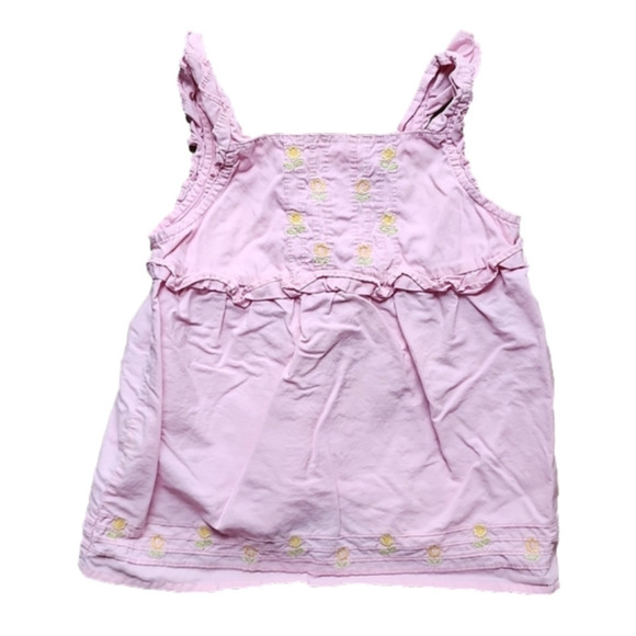 Gymboree Other - Gymboree Pink Tank with Embroidered Flowers and Buttons on Back